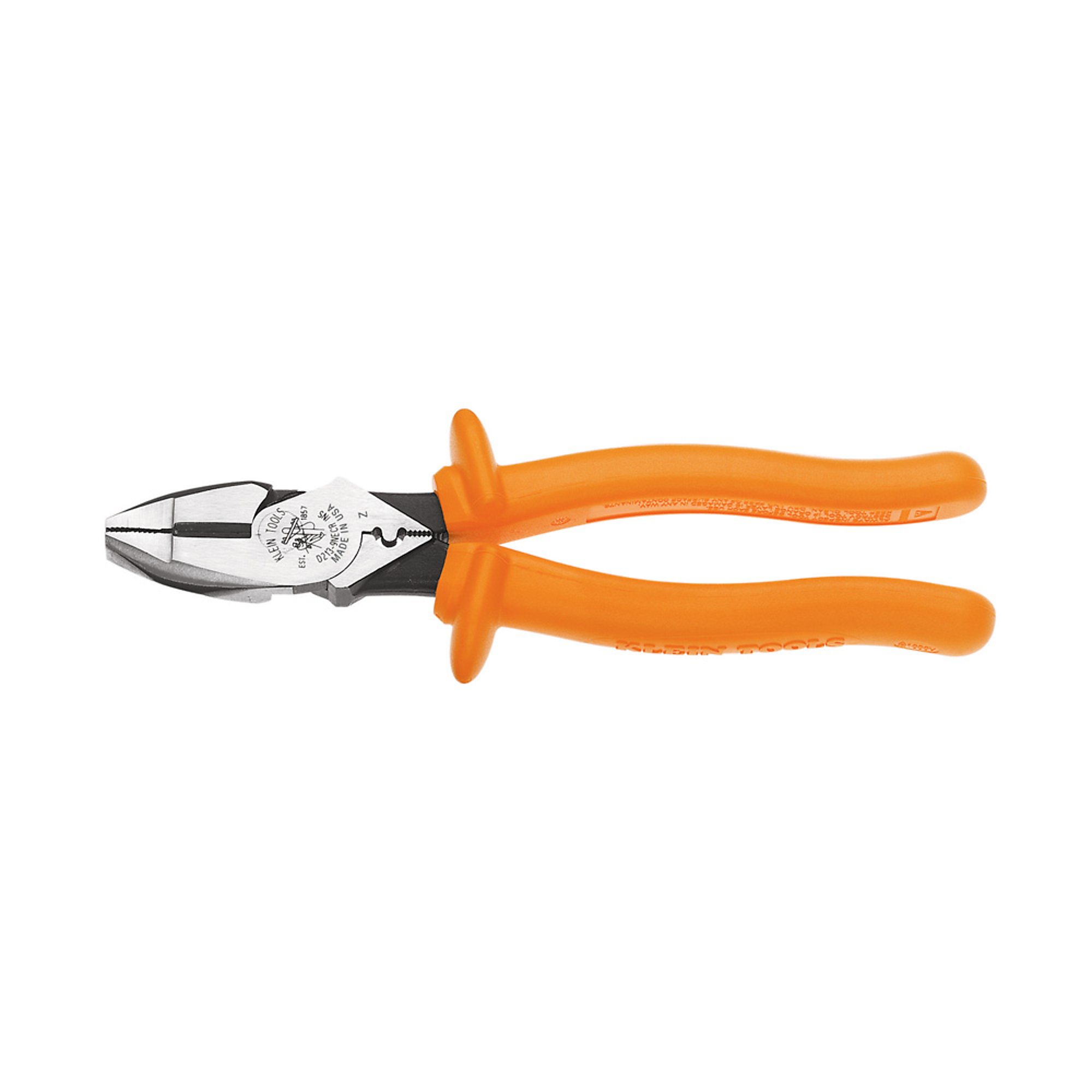 Klein Tools, Cutting Crimping Pliers, Insulated, 9in., Pieces (qty.) 1 Material Steel, Jaw Capacity 1.38 in, Model# D213-9NE-CR-INS